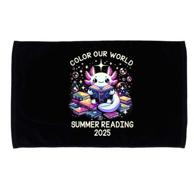 Color Our World Summer Reading Program 2025 Cute Axolotl Microfiber Hand Towel