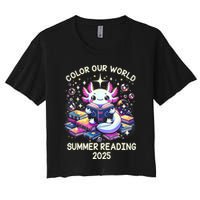 Color Our World Summer Reading Program 2025 Cute Axolotl Crop Top
