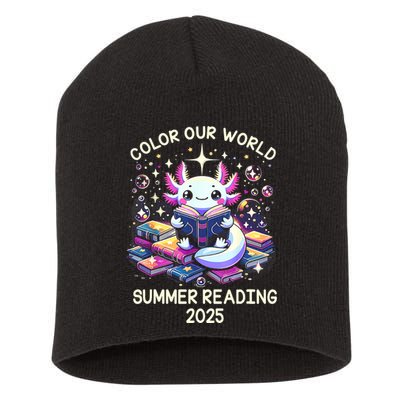 Color Our World Summer Reading Program 2025 Cute Axolotl Short Acrylic Beanie