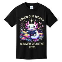 Color Our World Summer Reading Program 2025 Cute Axolotl Kids T-Shirt