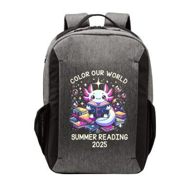 Color Our World Summer Reading Program 2025 Cute Axolotl Vector Backpack