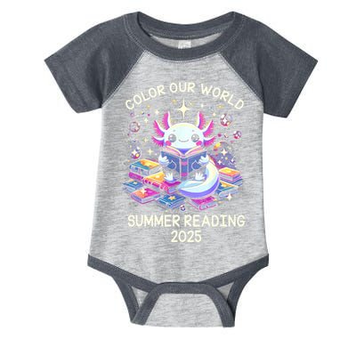 Color Our World Summer Reading Program 2025 Cute Axolotl Infant Baby Jersey Bodysuit