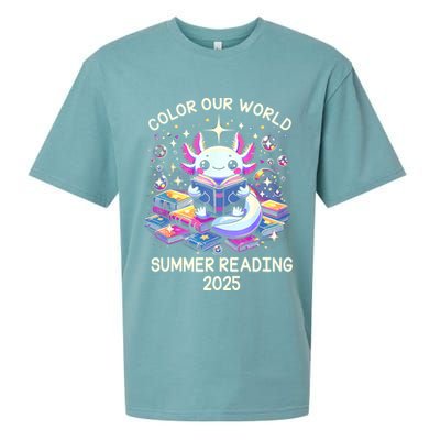 Color Our World Summer Reading Program 2025 Cute Axolotl Sueded Cloud Jersey T-Shirt