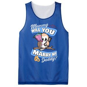 Cute Owl Wedding Offer Mommy Will You Marry My Daddy Funny Gift Mesh Reversible Basketball Jersey Tank