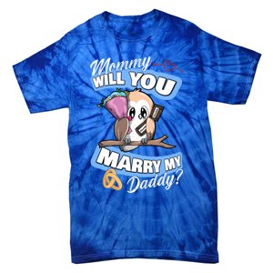 Cute Owl Wedding Offer Mommy Will You Marry My Daddy Funny Gift Tie-Dye T-Shirt