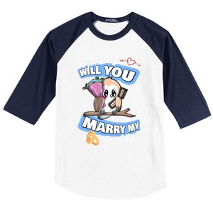 Cute Owl Wedding Offer Mommy Will You Marry My Daddy Funny Gift Baseball Sleeve Shirt