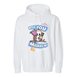 Cute Owl Wedding Offer Mommy Will You Marry My Daddy Funny Gift Garment-Dyed Fleece Hoodie