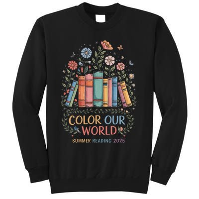 Color Our World Summer Reading 2025 Book Wildflowers Funny Sweatshirt