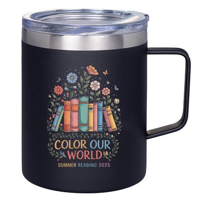 Color Our World Summer Reading 2025 Book Wildflowers Funny 12oz Stainless Steel Coffee Mug