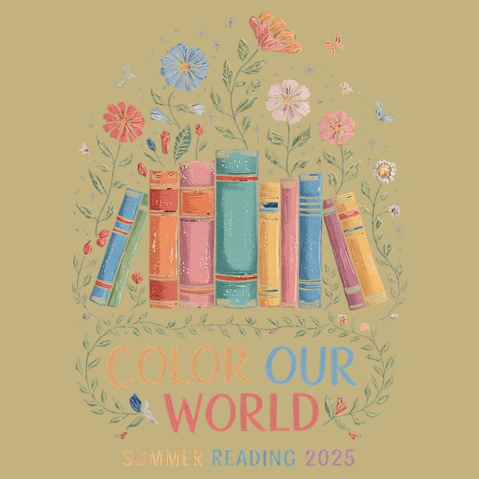 Color Our World Summer Reading 2025 Book Wildflowers Funny Cooling Performance Crew T-Shirt