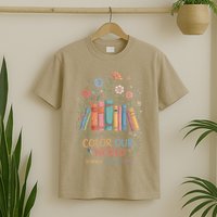 Color Our World Summer Reading 2025 Book Wildflowers Funny T-Shirt