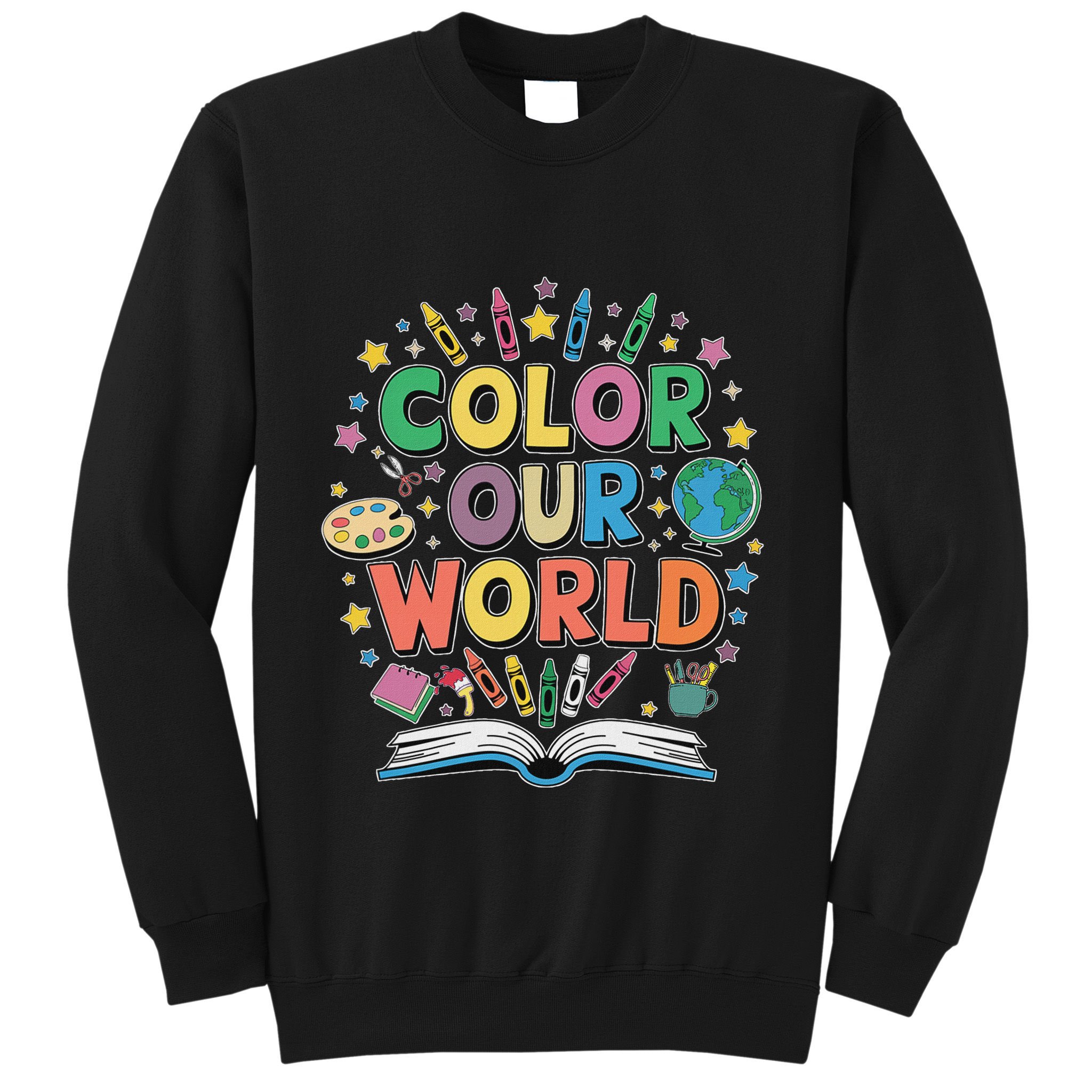 Color Our World Summer Reading Art And Creativity Enthusiast Sweatshirt