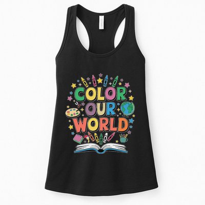 Color Our World Summer Reading Art And Creativity Enthusiast Womens Tank Top