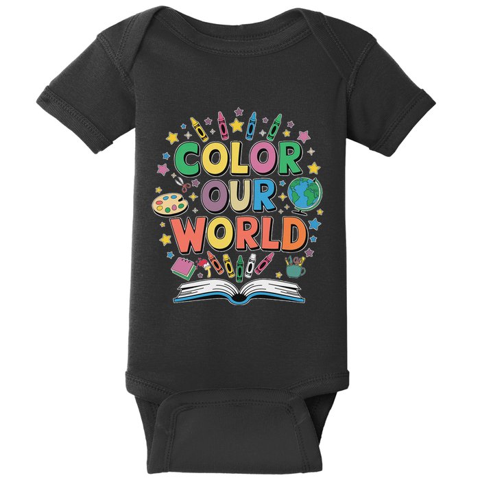 Color Our World Summer Reading Art And Creativity Enthusiast Baby Bodysuit