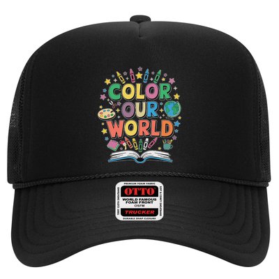 Color Our World Summer Reading Art And Creativity Enthusiast Trucker Hat