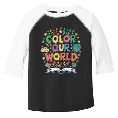 Color Our World Summer Reading Art And Creativity Enthusiast Toddler Fine Jersey T-Shirt