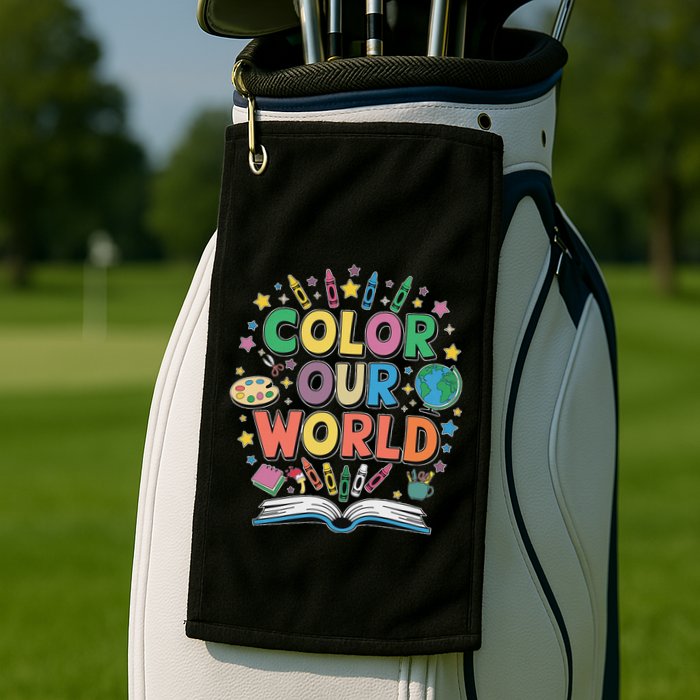 Color Our World Summer Reading Art And Creativity Enthusiast Golf Towel