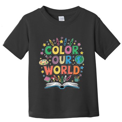 Color Our World Summer Reading Art And Creativity Enthusiast Toddler T-Shirt