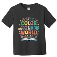 Color Our World Summer Reading Art And Creativity Enthusiast Toddler T-Shirt