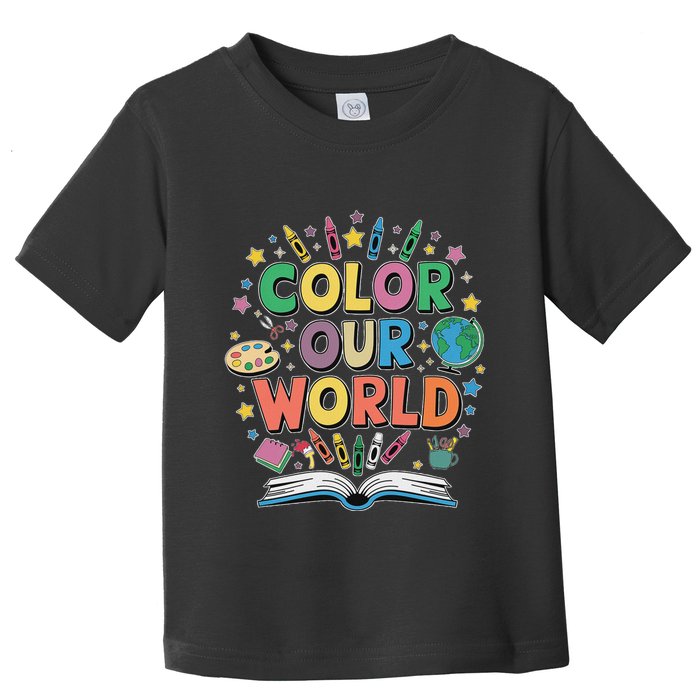 Color Our World Summer Reading Art And Creativity Enthusiast Toddler T-Shirt