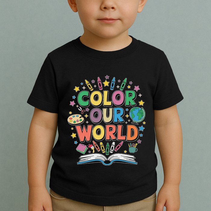 Color Our World Summer Reading Art And Creativity Enthusiast Toddler T-Shirt