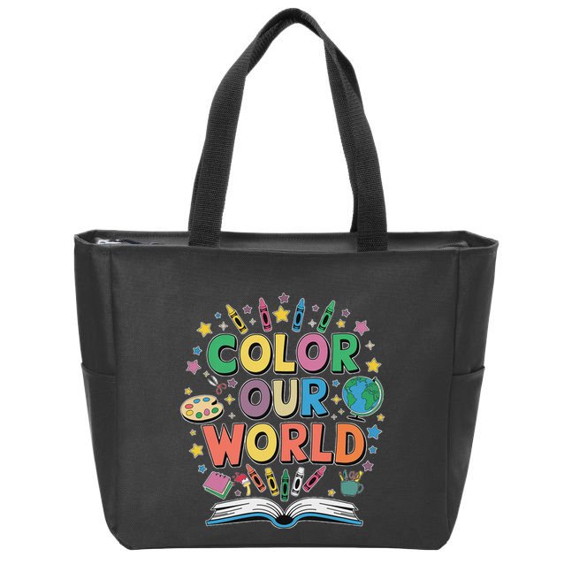 Color Our World Summer Reading Art And Creativity Enthusiast Zip Tote Bag