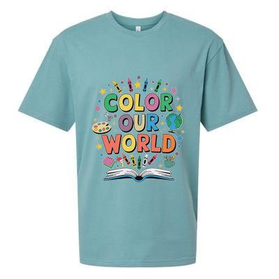 Color Our World Summer Reading Art And Creativity Enthusiast Sueded Cloud Jersey T-Shirt