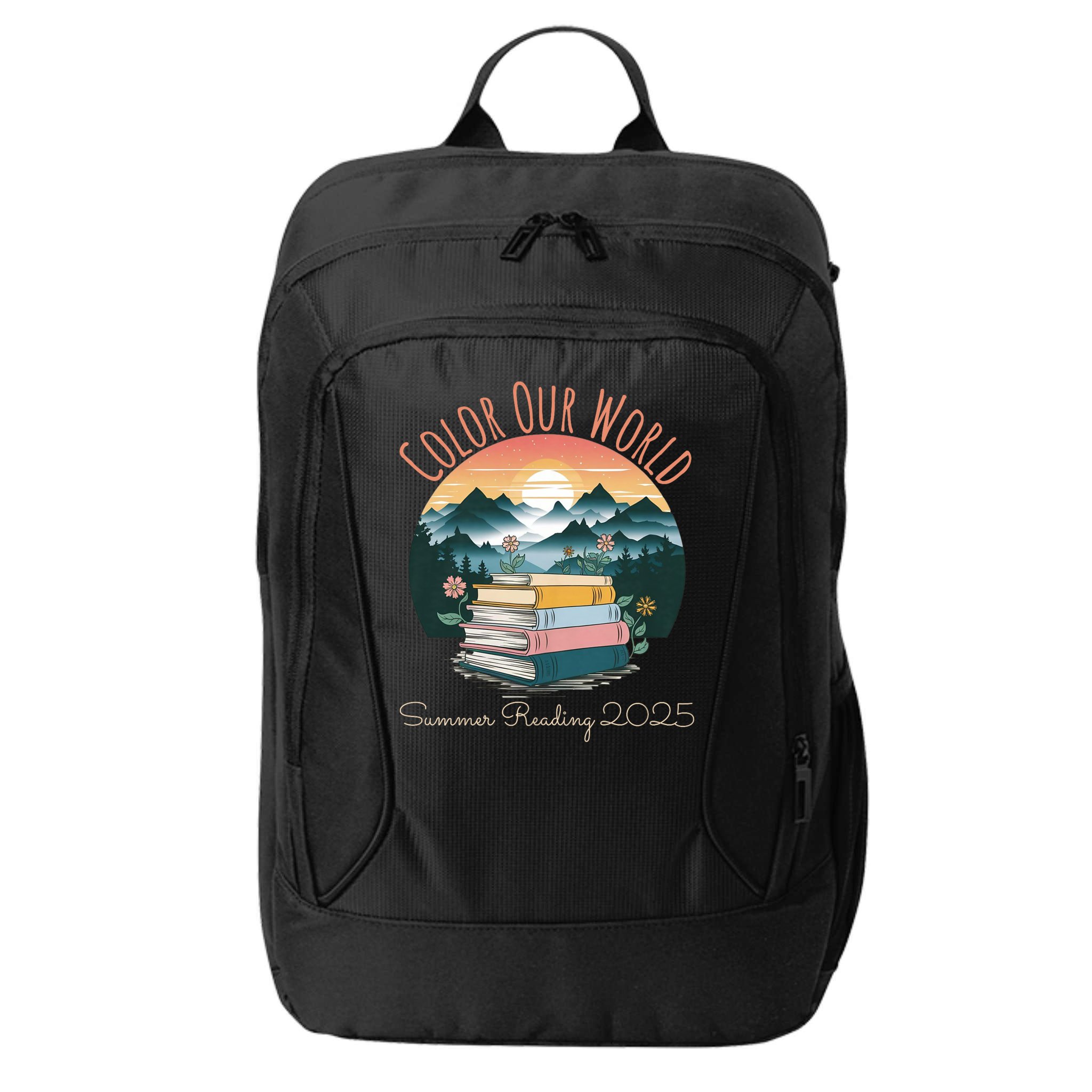 Color Our World Summer Reading 2025 Cute Book Wildflowers City Backpack