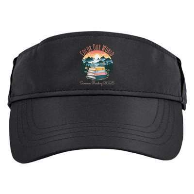 Color Our World Summer Reading 2025 Cute Book Wildflowers Adult Drive Performance Visor