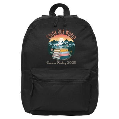 Color Our World Summer Reading 2025 Cute Book Wildflowers 16 in Basic Backpack