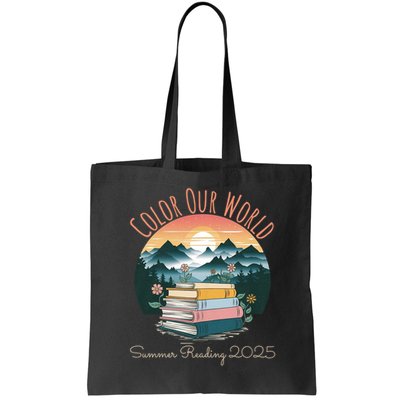Color Our World Summer Reading 2025 Cute Book Wildflowers Bag