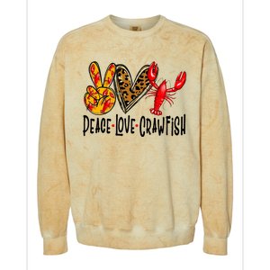 Crawfish Outfit Women Girl Craw Fish Season Leopard Love Colorblast Crewneck Sweatshirt