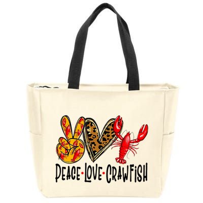 Crawfish Outfit Women Girl Craw Fish Season Leopard Love Zip Tote Bag
