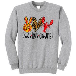 Crawfish Outfit Women Girl Craw Fish Season Leopard Love Tall Sweatshirt