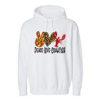 Crawfish Outfit Women Girl Craw Fish Season Leopard Love Garment-Dyed Fleece Hoodie