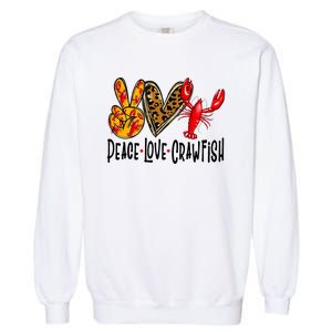 Crawfish Outfit Women Girl Craw Fish Season Leopard Love Garment-Dyed Sweatshirt