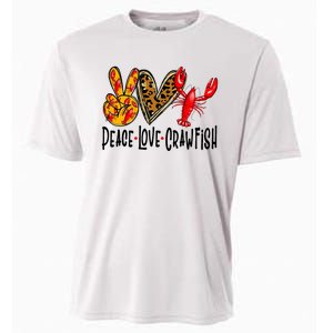 Crawfish Outfit Women Girl Craw Fish Season Leopard Love Cooling Performance Crew T-Shirt