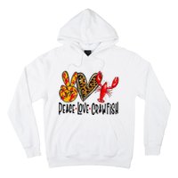 Crawfish Outfit Women Girl Craw Fish Season Leopard Love Hoodie