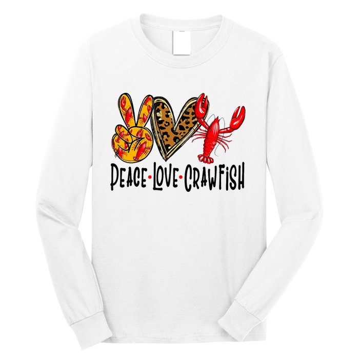 Crawfish Outfit Women Girl Craw Fish Season Leopard Love Long Sleeve Shirt