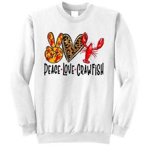 Crawfish Outfit Women Girl Craw Fish Season Leopard Love Sweatshirt