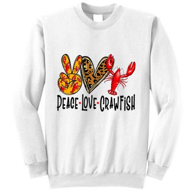 Crawfish Outfit Women Girl Craw Fish Season Leopard Love Sweatshirt