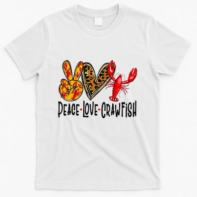 Crawfish Outfit Women Girl Craw Fish Season Leopard Love T-Shirt