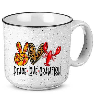 Crawfish Outfit Women Girl Craw Fish Season Leopard Love 15oz Campfire Ceramic Mug