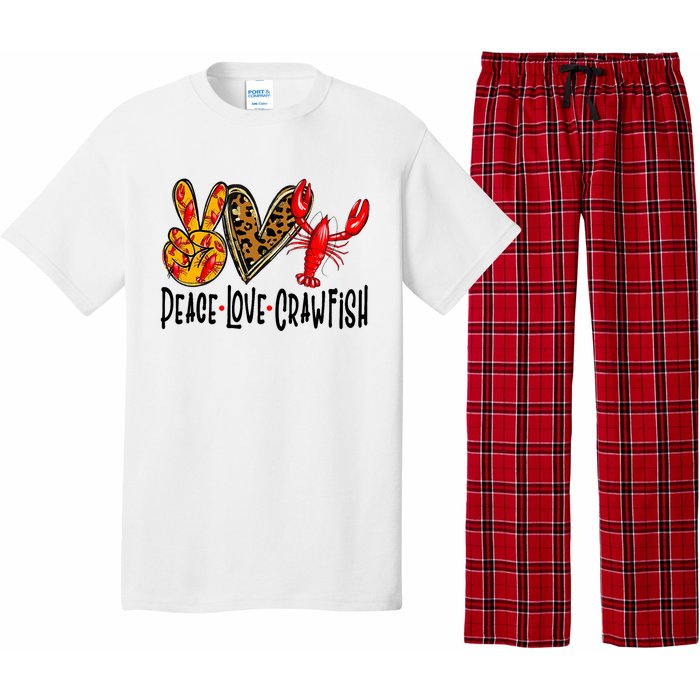 Crawfish Outfit Women Girl Craw Fish Season Leopard Love Pajama Set