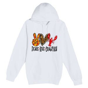 Crawfish Outfit Women Girl Craw Fish Season Leopard Love Premium Pullover Hoodie