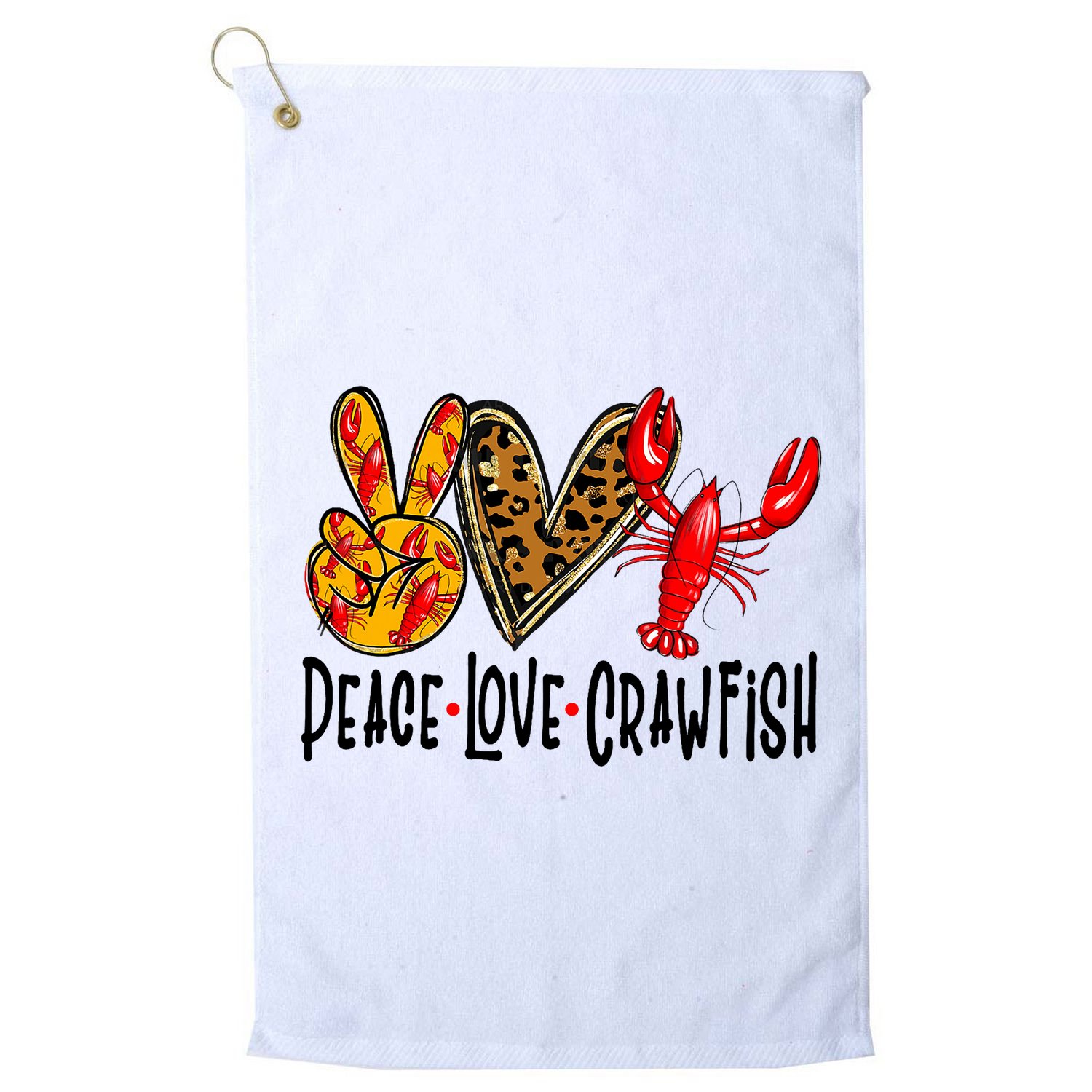 Crawfish Outfit Women Girl Craw Fish Season Leopard Love Golf Towel
