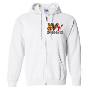 Crawfish Outfit Women Girl Craw Fish Season Leopard Love Full Zip Hoodie