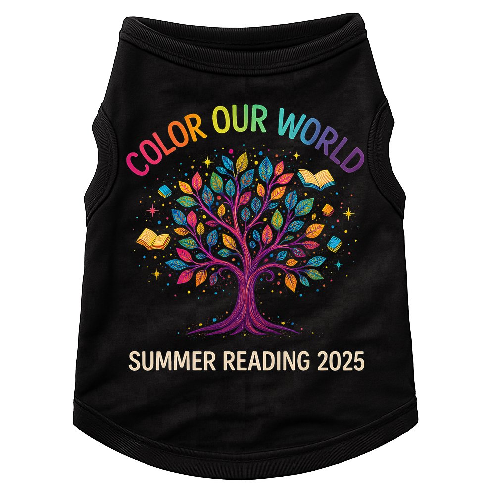Color Our World Summer Reading Program 2025 Books Tree Gift Doggie Tank