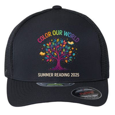 Color Our World Summer Reading Program 2025 Books Tree Gift Flexfit Unipanel Trucker Cap