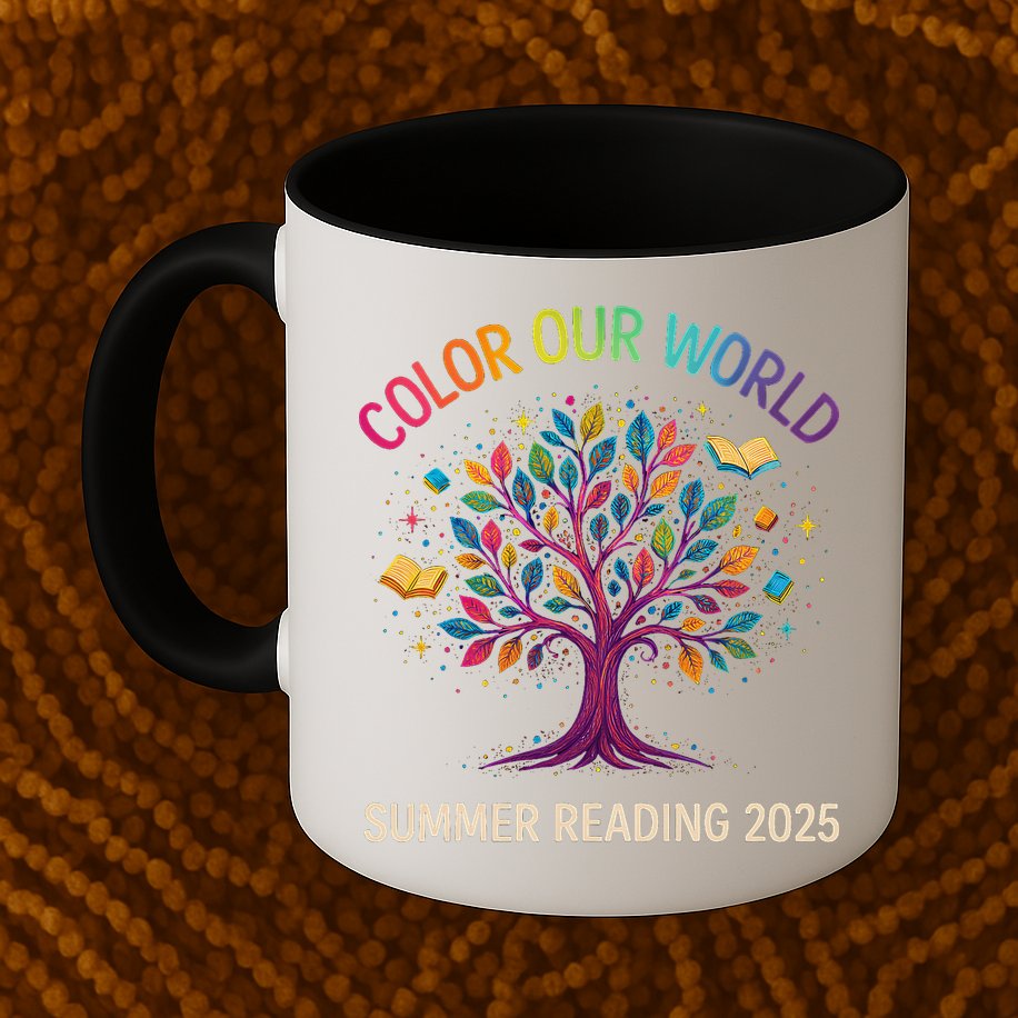 Color Our World Summer Reading Program 2025 Books Tree Gift Mug